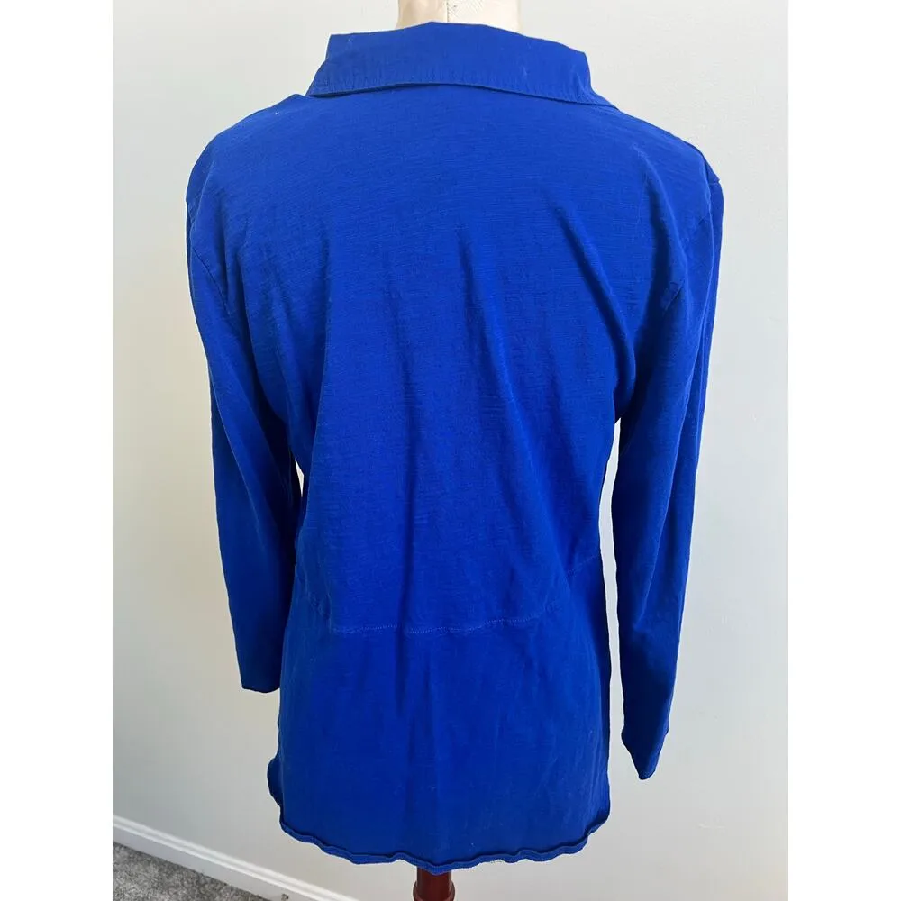 Soft Surroundings 3/4 Sleeve 100% Cotton Button Up Petite Medium - Image 6