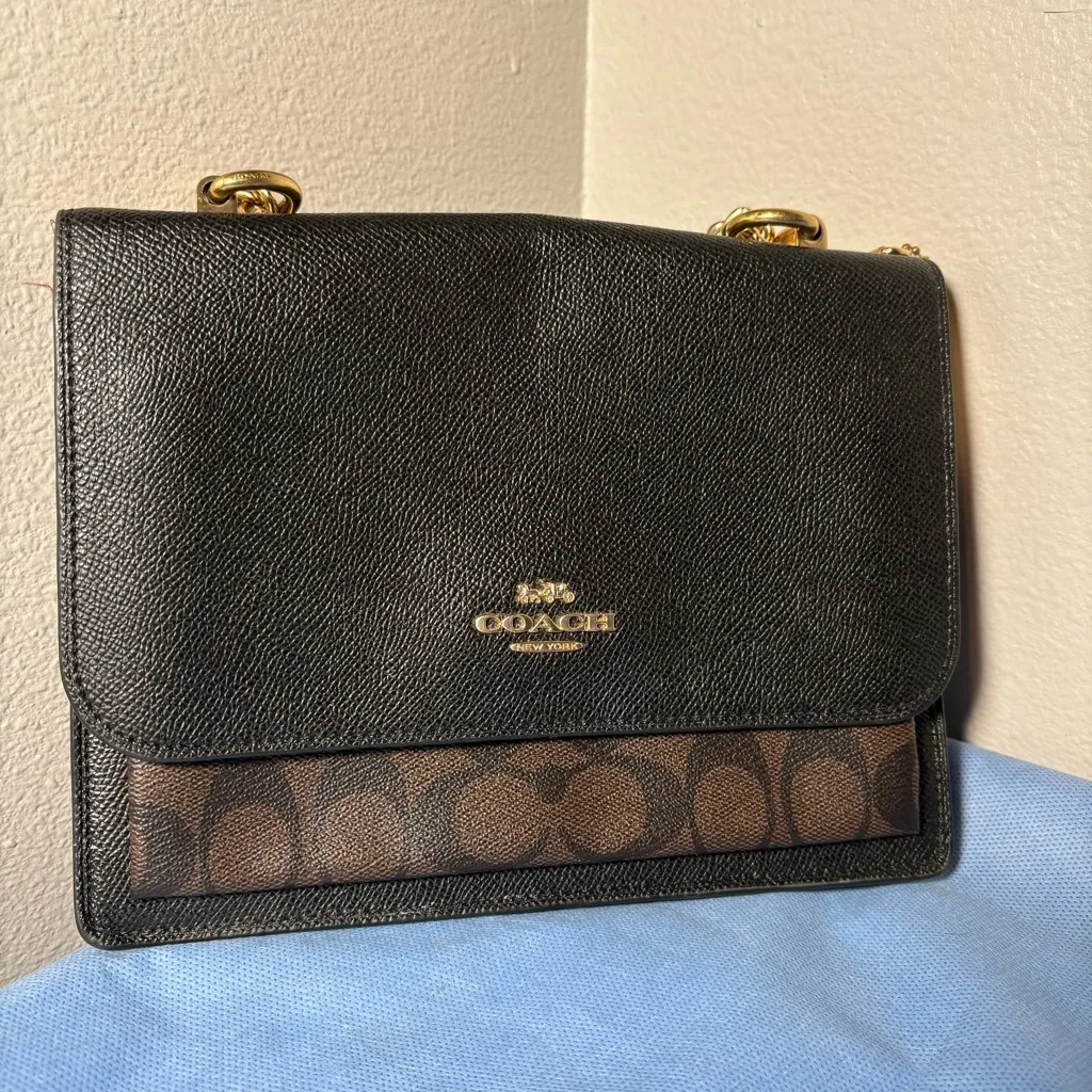 Coach Black and Brown signature Crossbody Bag - Image 3