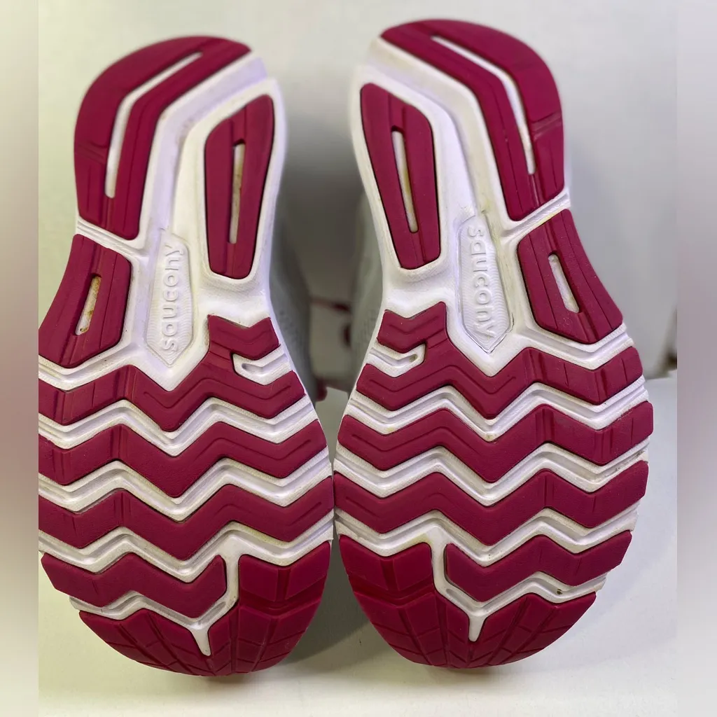 Saucony Ride 14 Women’s 6.5 Running Shoes Gray Pink Lace Up Athletic Comfort - Image 6