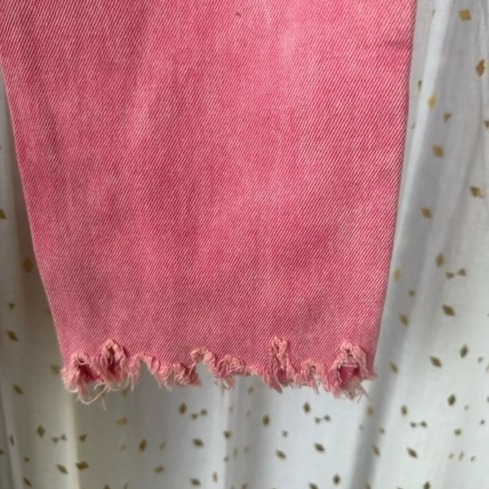 Zara Basic Pink Frayed Hem Mom Fit Denim Jeans NWT Bloggers Favorite Barbiecore - Image 10