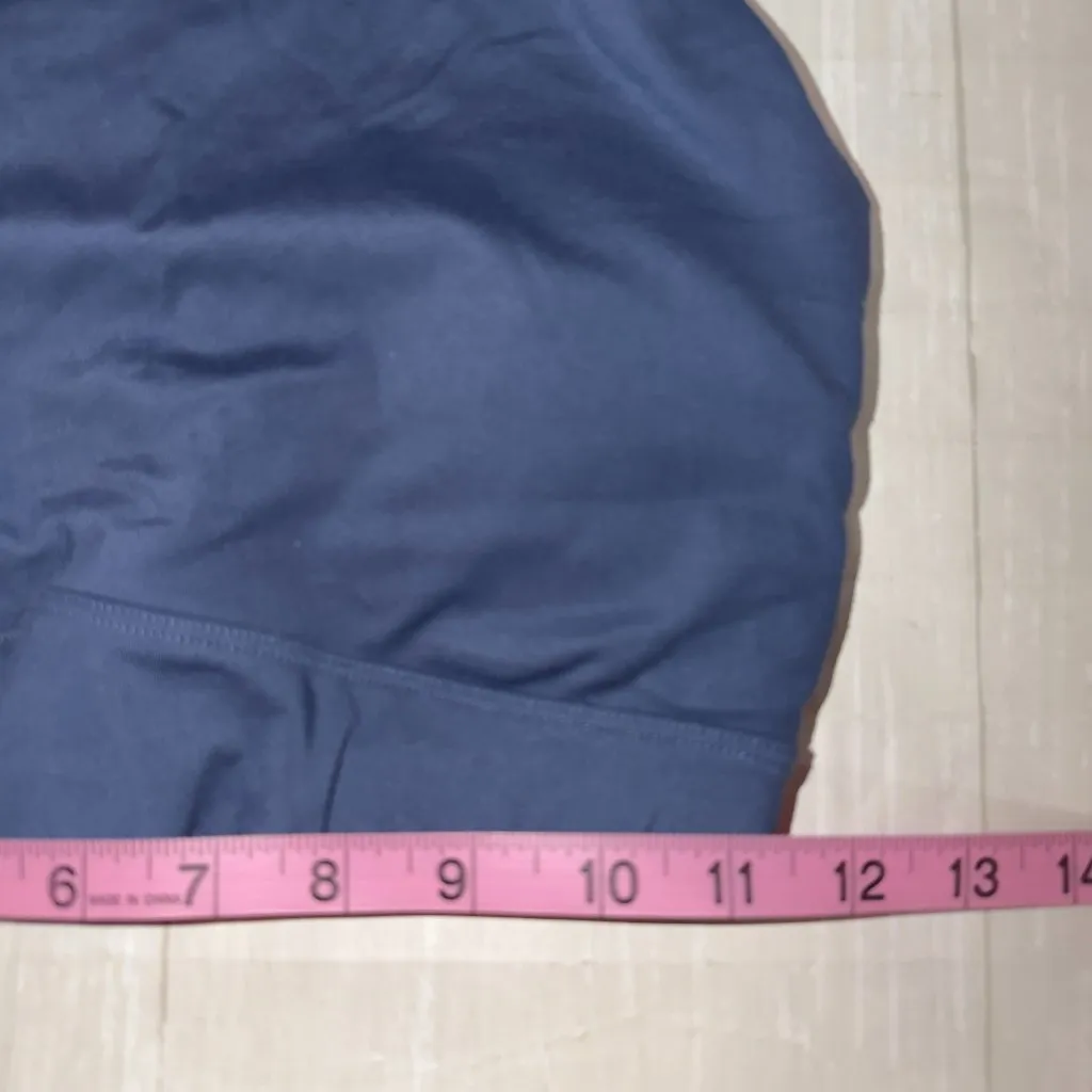 Alphalete Alphalux High Neck Sports Bra Blue Horizon Racerback Activewear Gym - Image 4