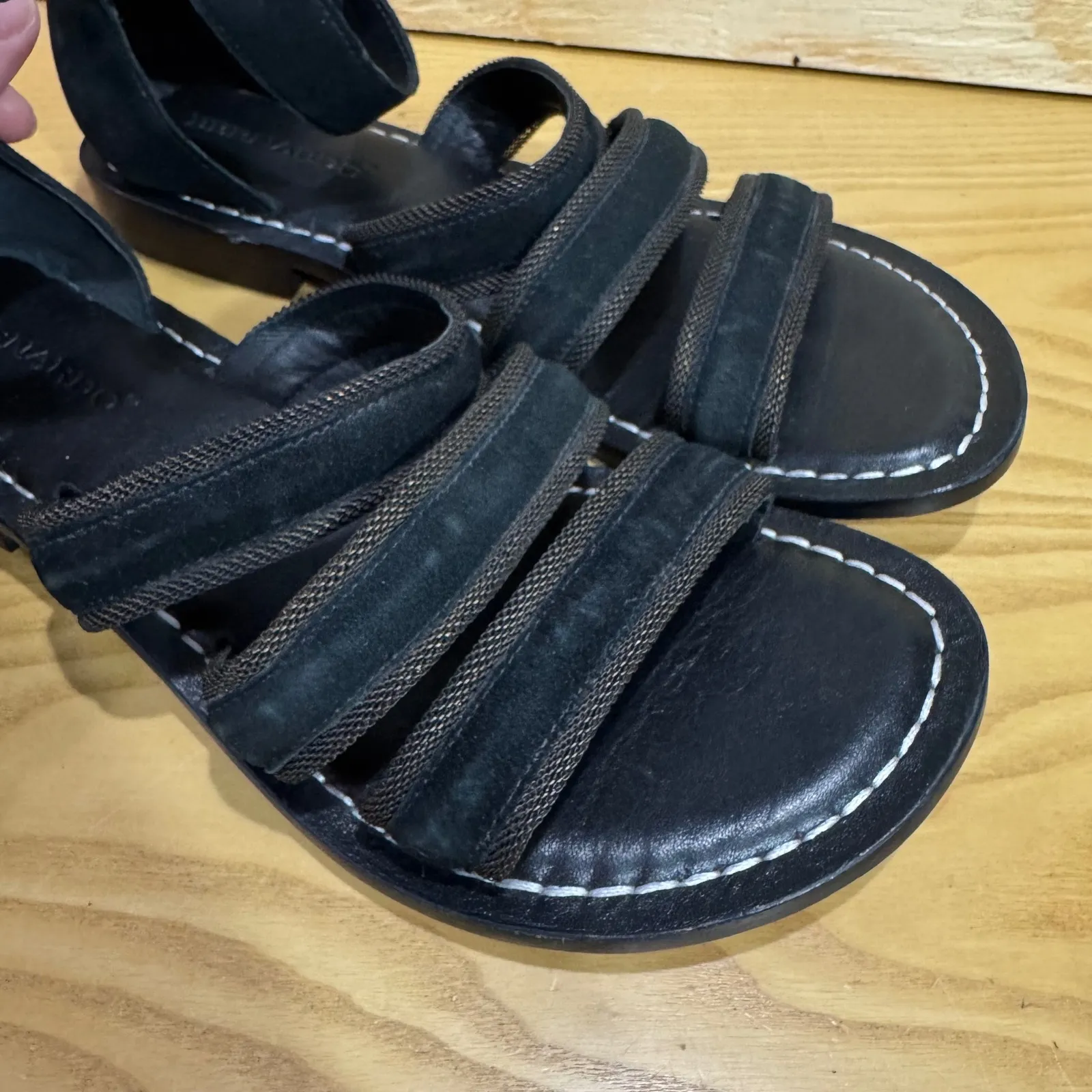 Bernardo Theo Black Suede Strappy Gladiator Strap Sandals Size 9 - Image 6