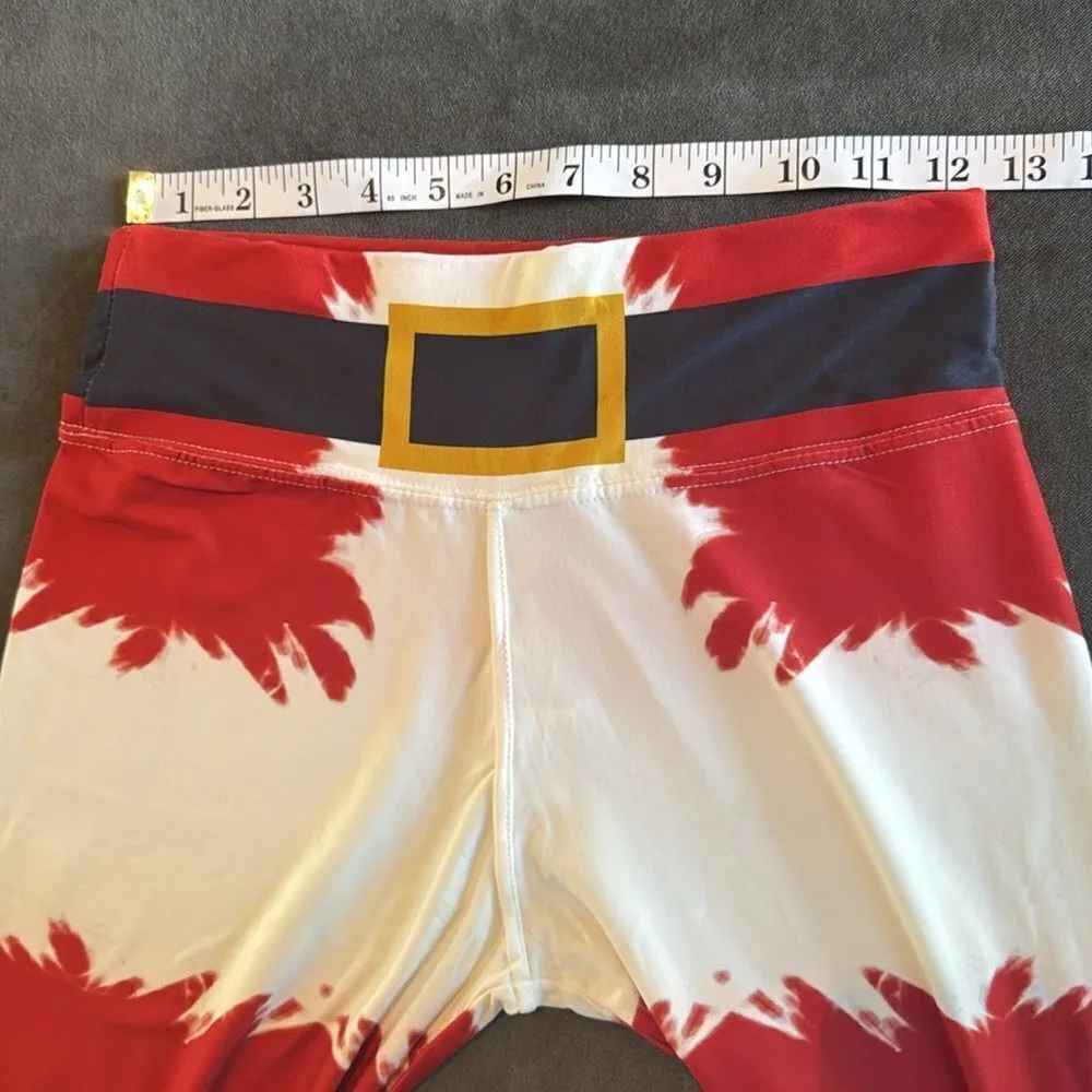 Women’s Red & White Holiday Ankle Length Fun Christmas Leggings Size M (8/10)NEW Size M - Image 5