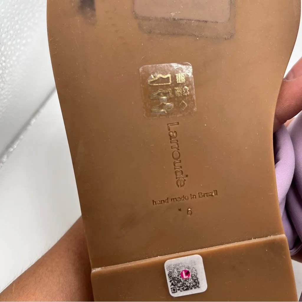 NWOB Larroudé Women's Joshua Flat Sandal in Lavender Lycra Flats Lavender size 6 - Image 8