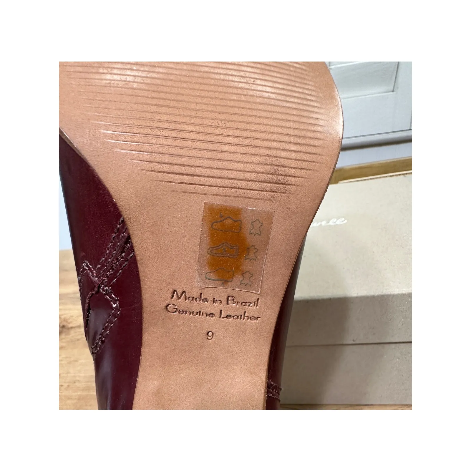 Madewell The Billie Boot Cabernet Red Leather Size 9 NIB Modern Dressy Office - Image 12
