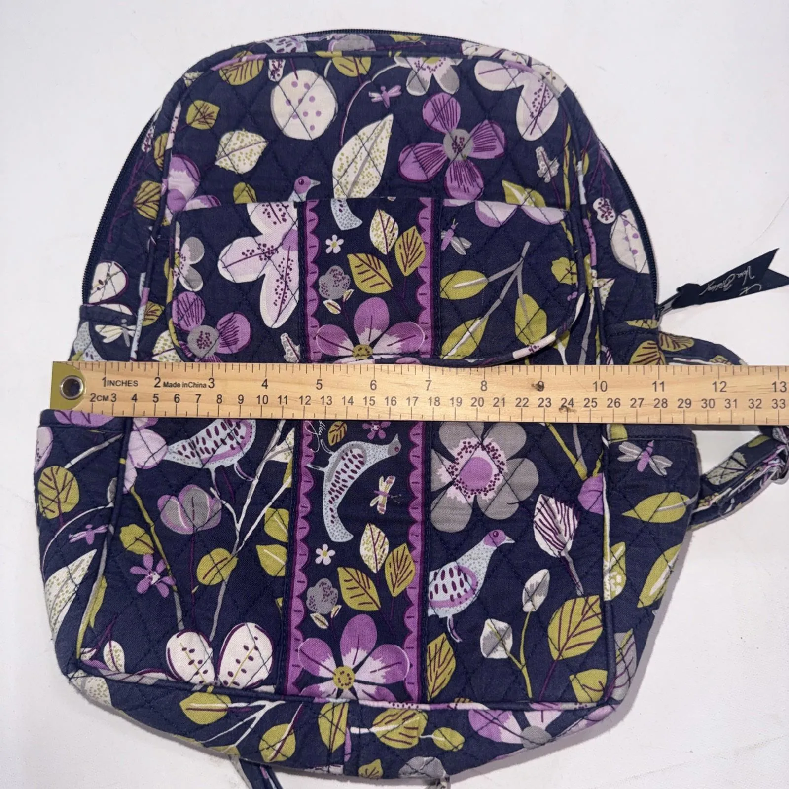 Vera Bradley Blu Floral Nightingale Preppy Y2K Quilted Mini Backpack-Style Purse - Image 4