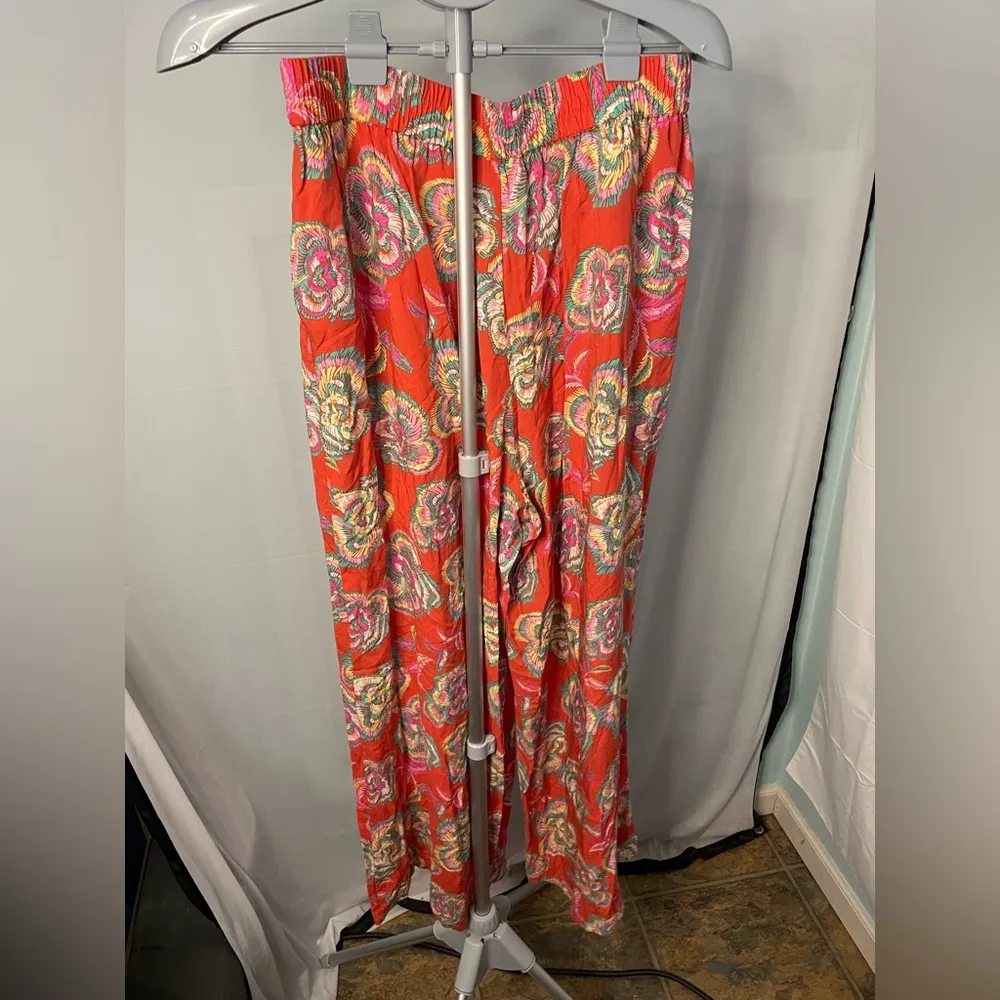 Z SUPPLY dante‎ tango floral pants in orange multi LARGE - Image 7