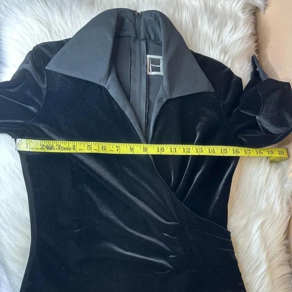 Tadashi Shoji Women's Velvet Jewel Cuff Wrap Top Full Zip Back - Image 6