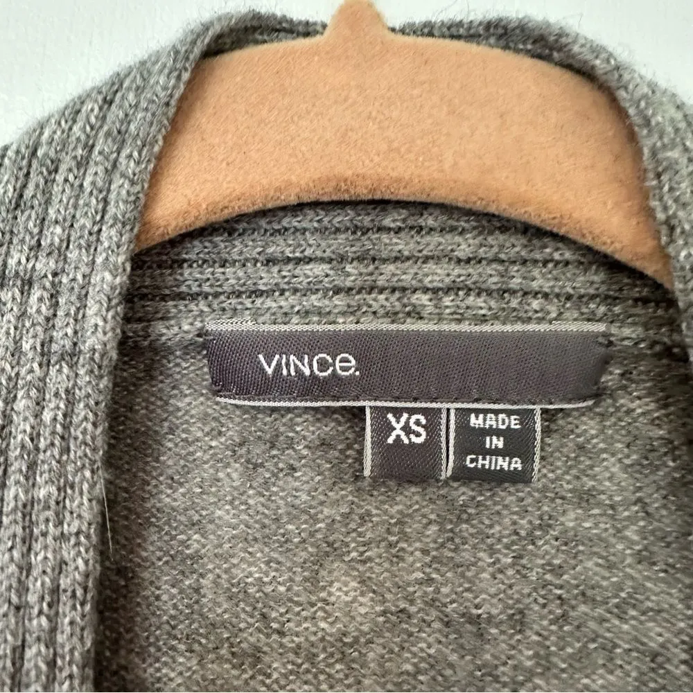 Vince Long Sleeve Ribbed Cashmere Cardigan Size XS - Image 3