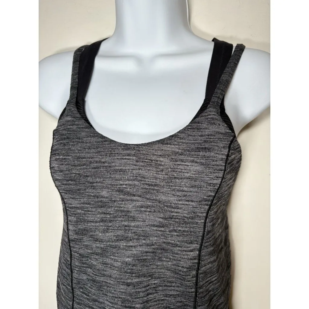 LULULEMON Size 4 Athletica Tank Top Heathered Gray Activewear Gym Yoga Pilates - Image 2