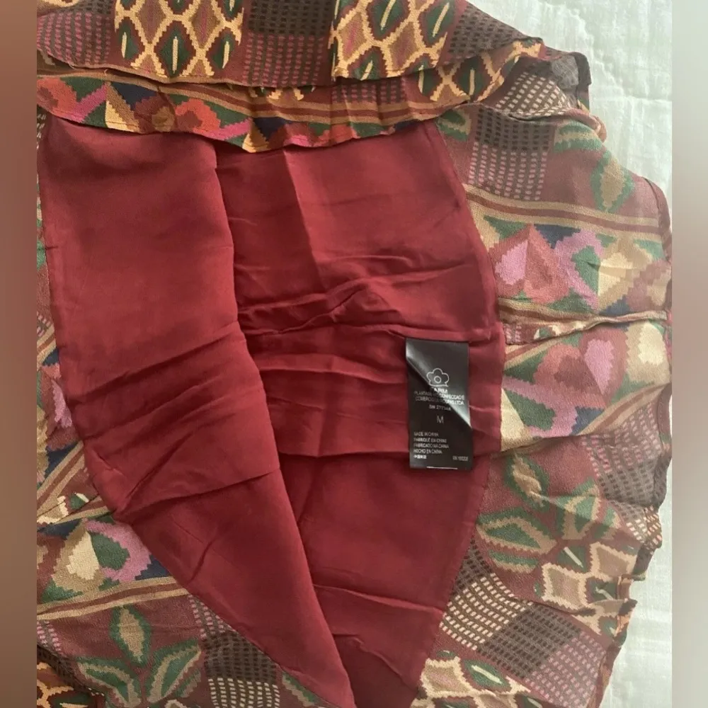 Anthropologie Farm Rio sheer skirt Sz M Multicolor pineapple NWT Red Size M - Image 13