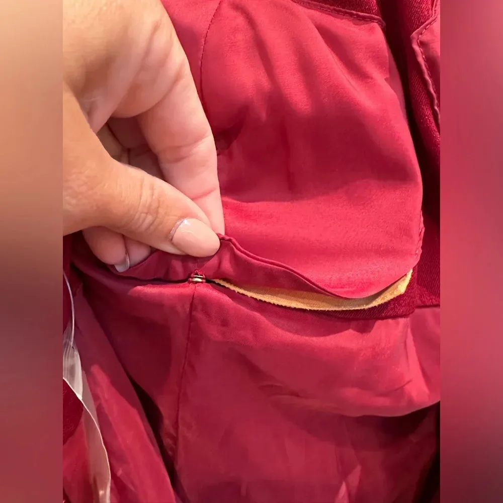 J. Peterman Timeless 100% Silk Criss Cross Halter Midi Formal Dress Size 14 NWT Red - Image 8