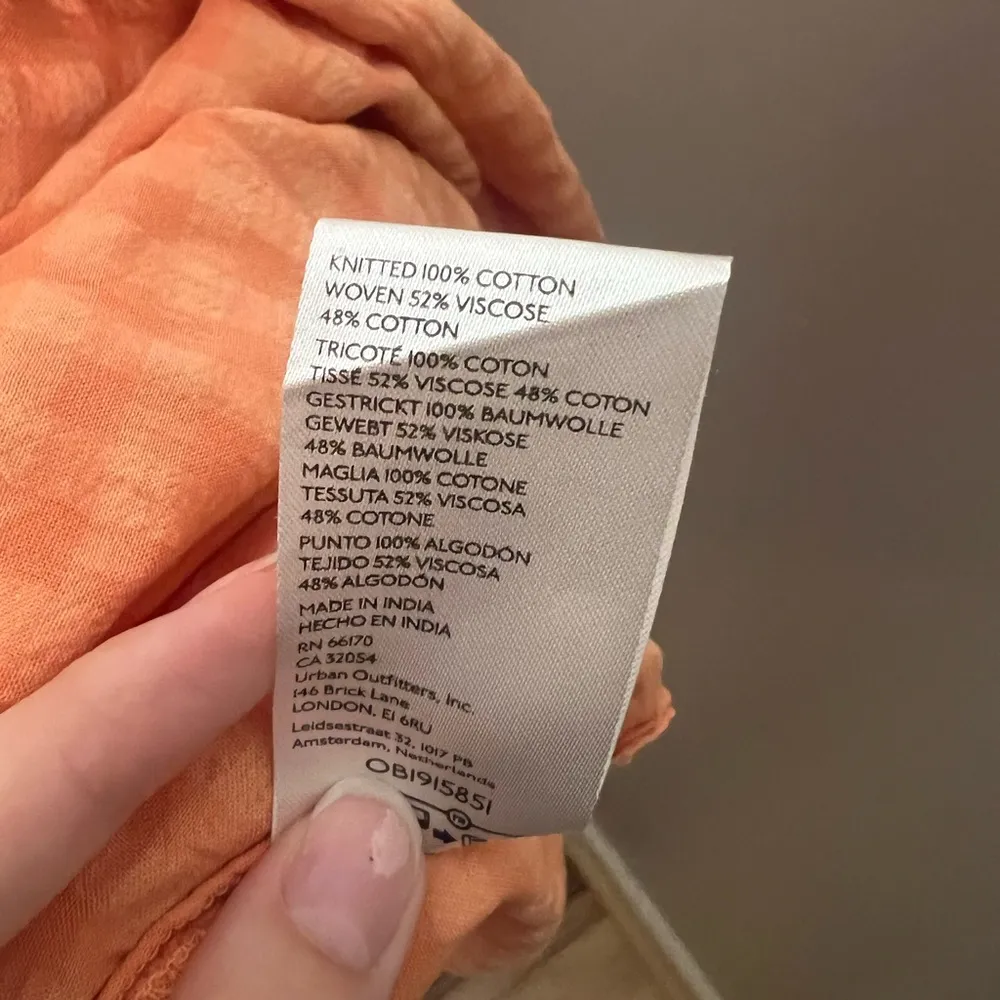 Anthropologie Pilcro Peplum Top Orange Long Sleeve Notch Neck Size S - Image 4