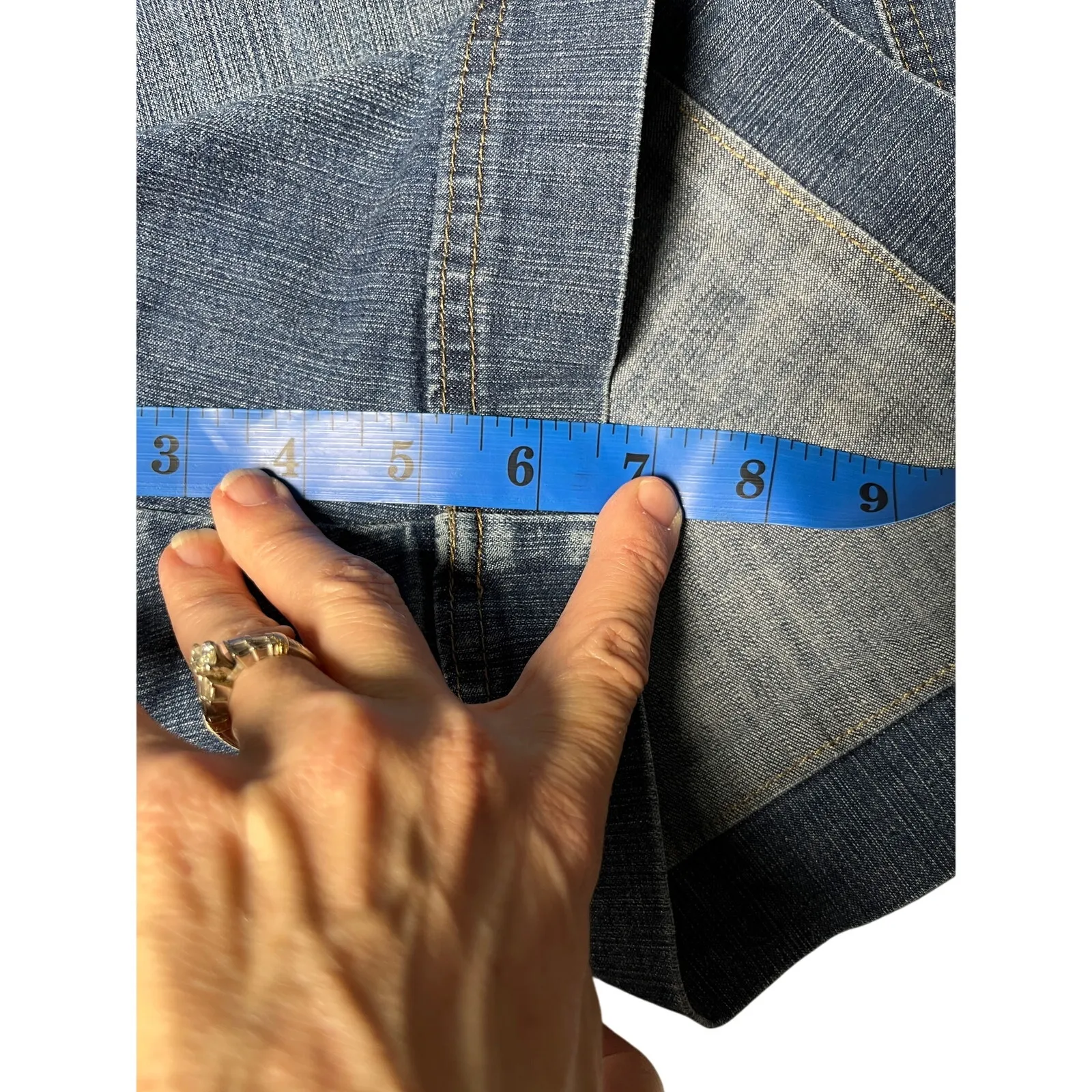 Wrangler‎ 10 Medium Denim Shorts Floral Waistband Y2K Western Vibes - Image 9