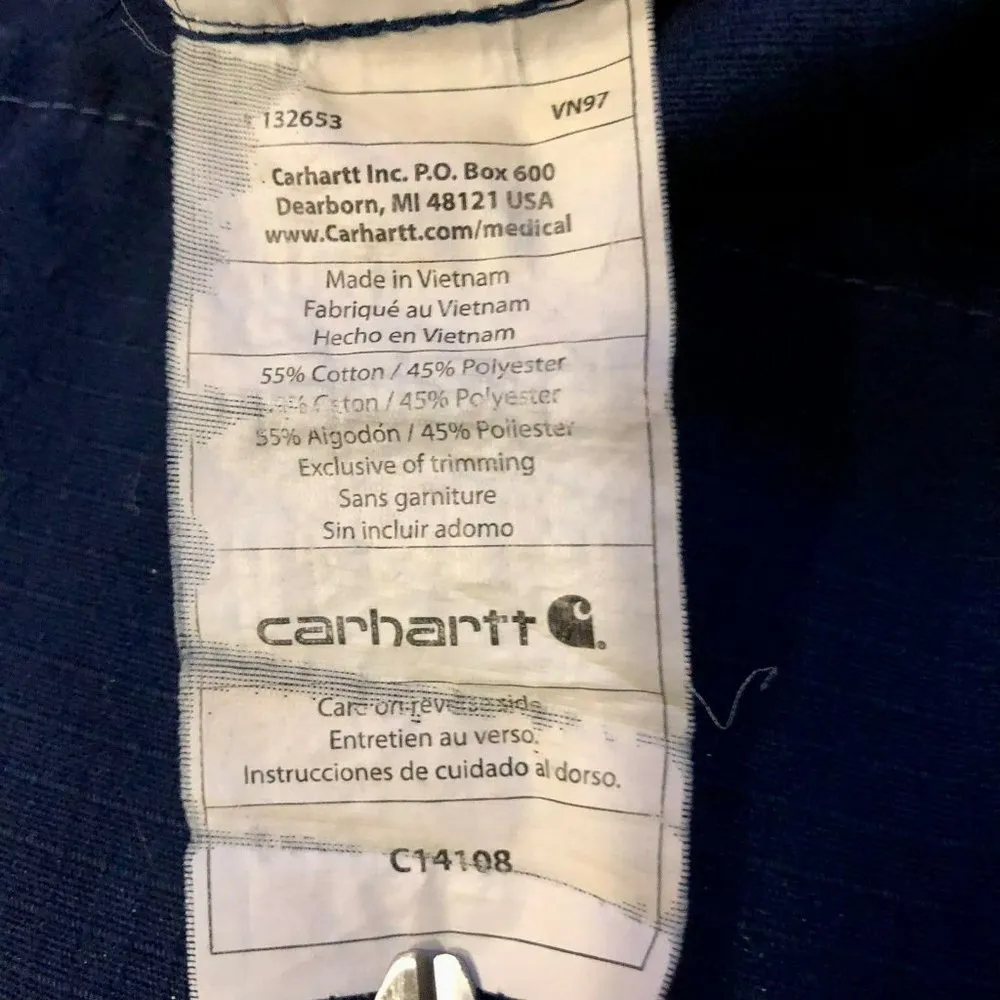 Carhartt Scrub Top Womens 2X Used Nursing Medical Navy Gray - Image 9