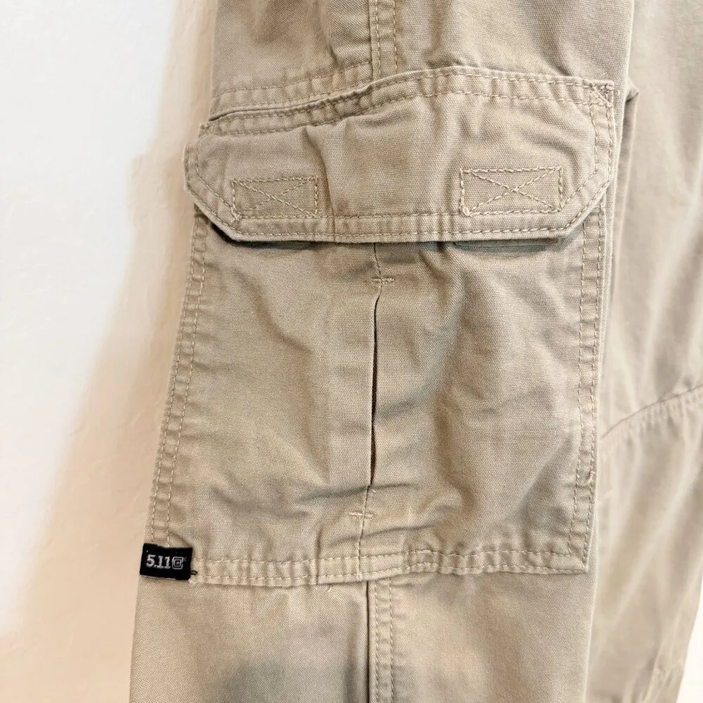 5.11 Tactical Cargo Utility Straight Leg Pants Work Outdoors Sporty Tan Size 10 - Image 6