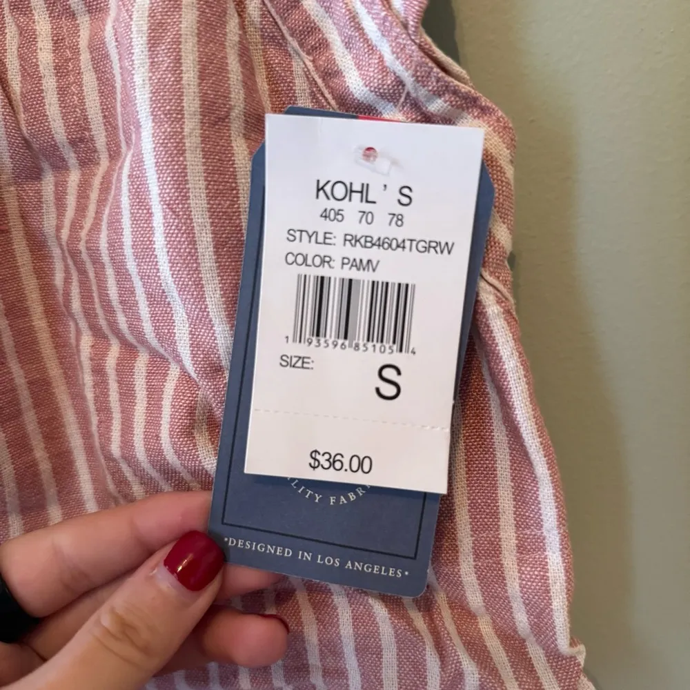 Rewind Red and White Striped Linen Shorts - Image 4