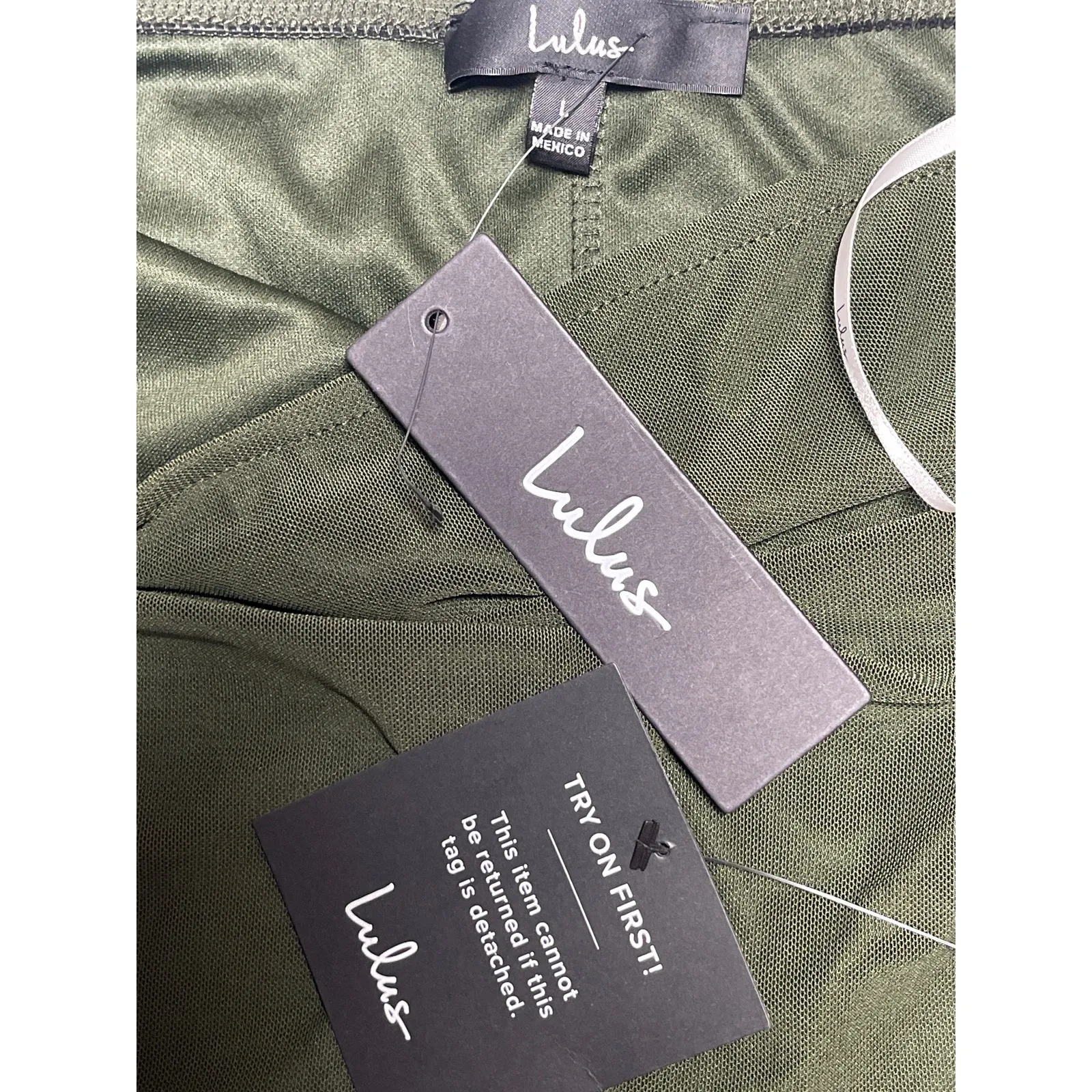 NEW Lulus Women's Green Strapless Sleeveless Midi Bodycon Tank Tube Dress Size L - Image 3