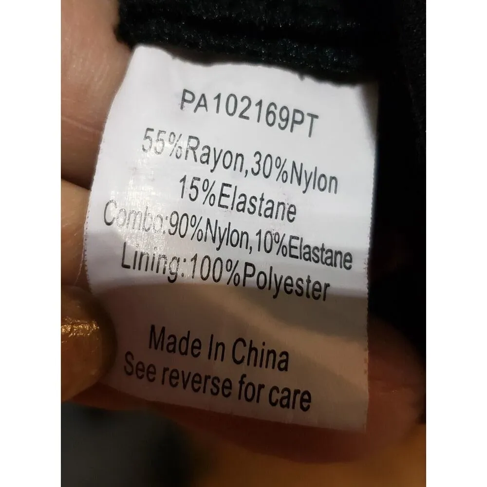 Parker Naomi Black Lace Trem Round Neck Back Zip Long Sleeve Sheath Dress Large - Image 9