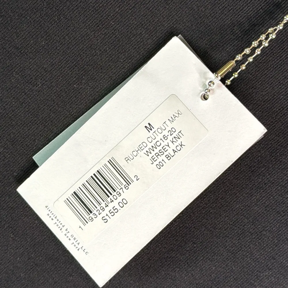 NWT WeWoreWhat Black Ruched Cutout Maxi Dress Jersey Knit Adjustable Straps Med - Image 6