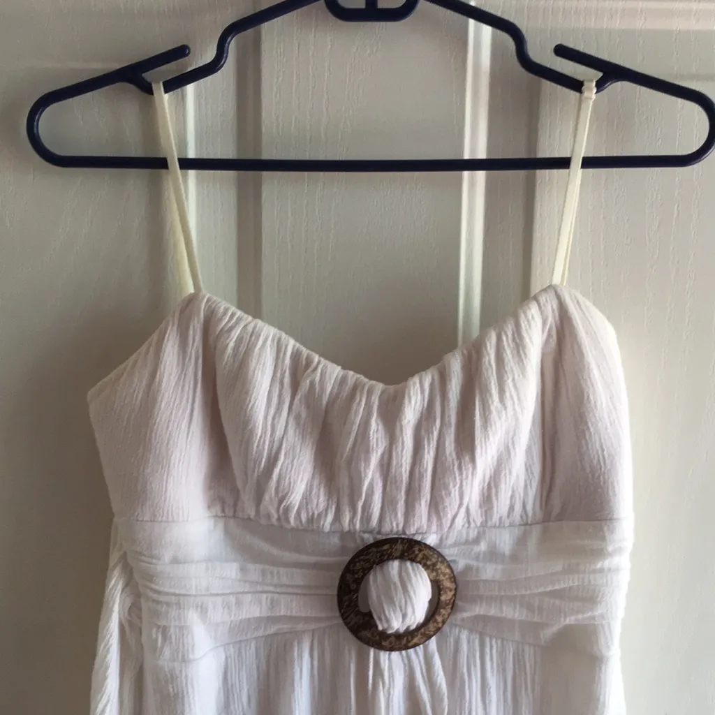 Bin 10 Ruby Rox Dress Linen Look Light Padding Soft Stretchy White/Ivory Medium - Image 3