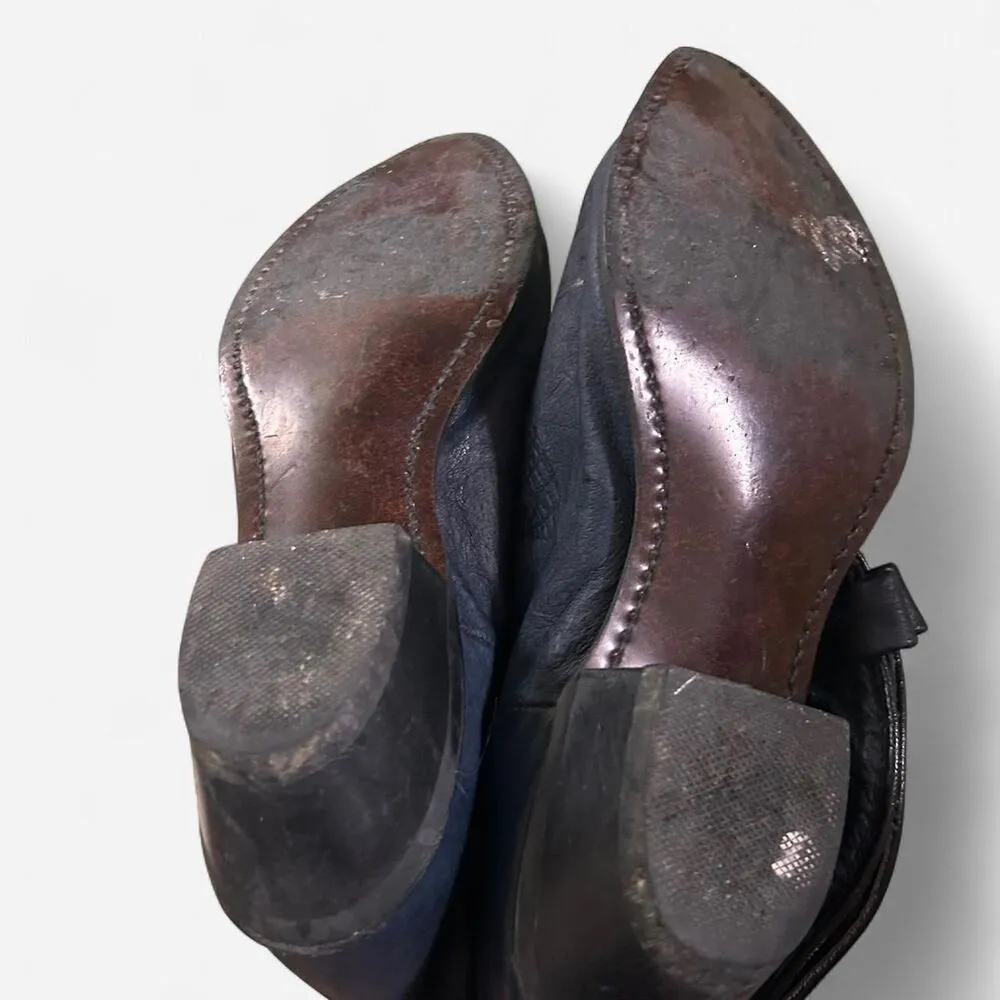 Dingo vintage blue black silver soft slouchy leather western cowboy boots 9 - Image 7