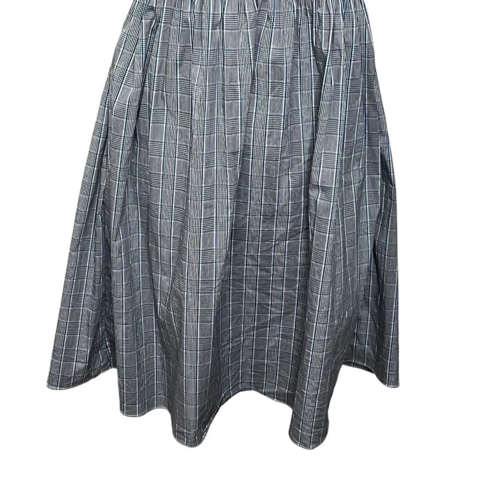 Hill House Athena Nap Dress Size Small Thai Check Plaid Smocked Mini Puff Sleeve - Image 9
