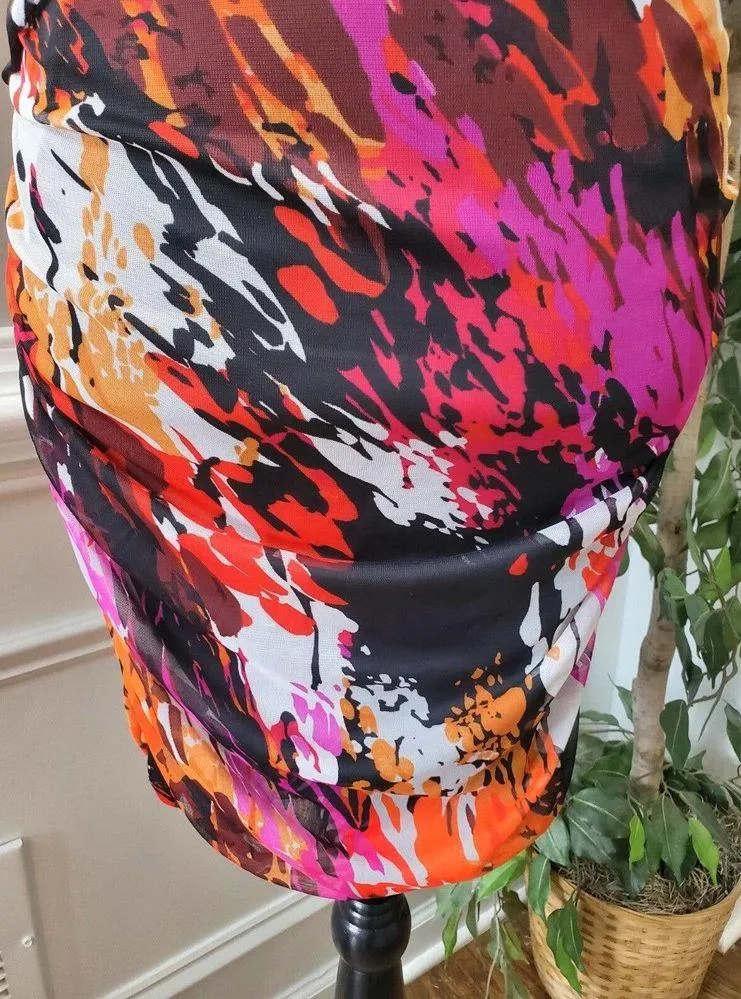 Bisou Bisou Women's Multicolor Round Neck Rayon Casual Knee Length Dress 10 - Image 4