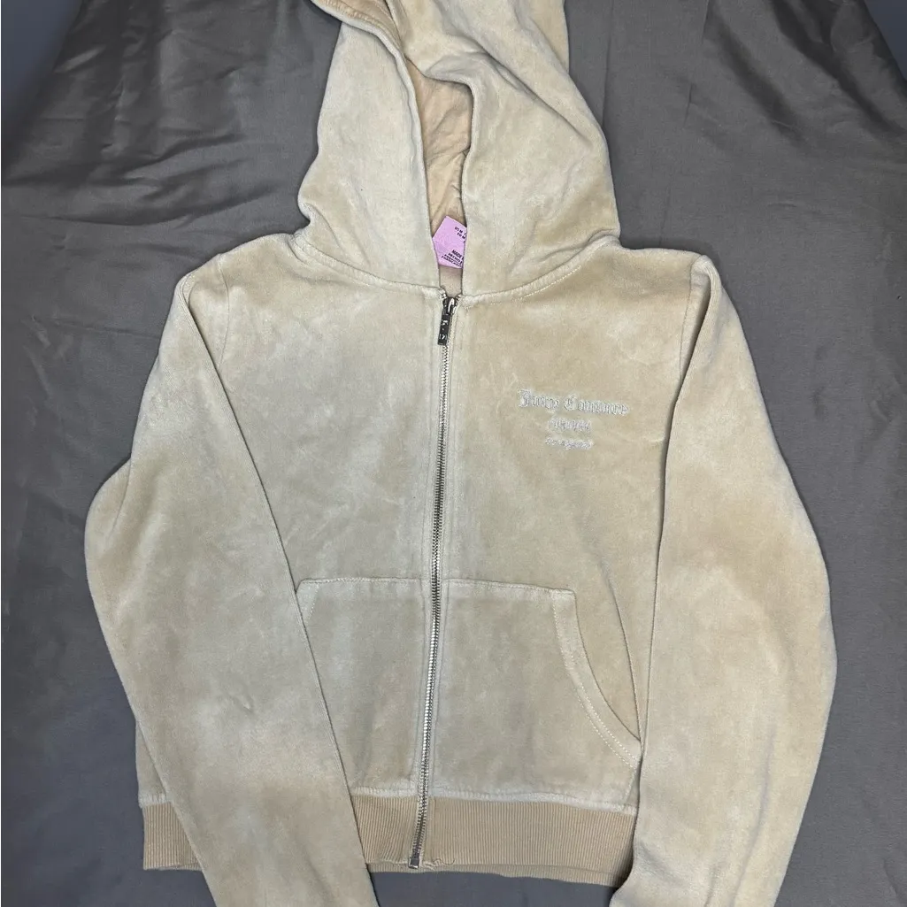 Juicy Couture X Forever 21 Women’s Velour Track Set Tan With Silver Y2K Size M - Image 8
