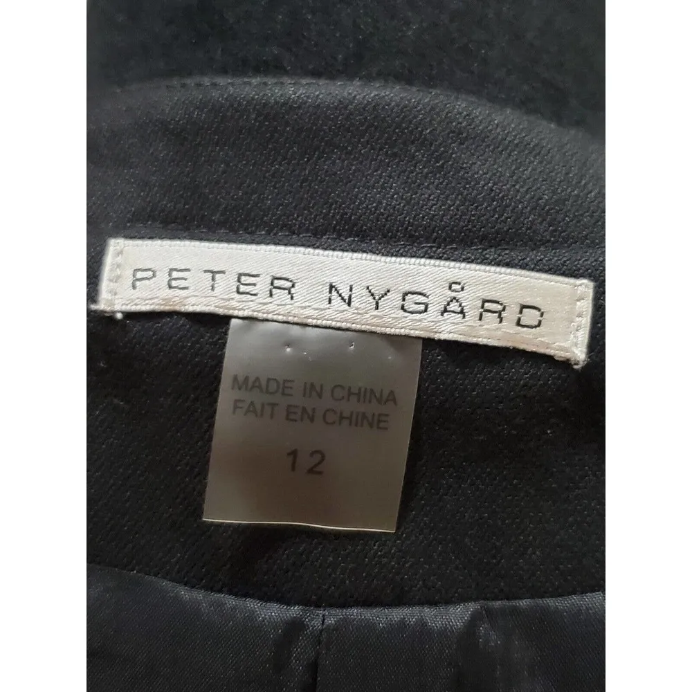 Peter Nygard Women's Black Embroidered Long Sleeve Button Front Jacket Size 12 - Image 10
