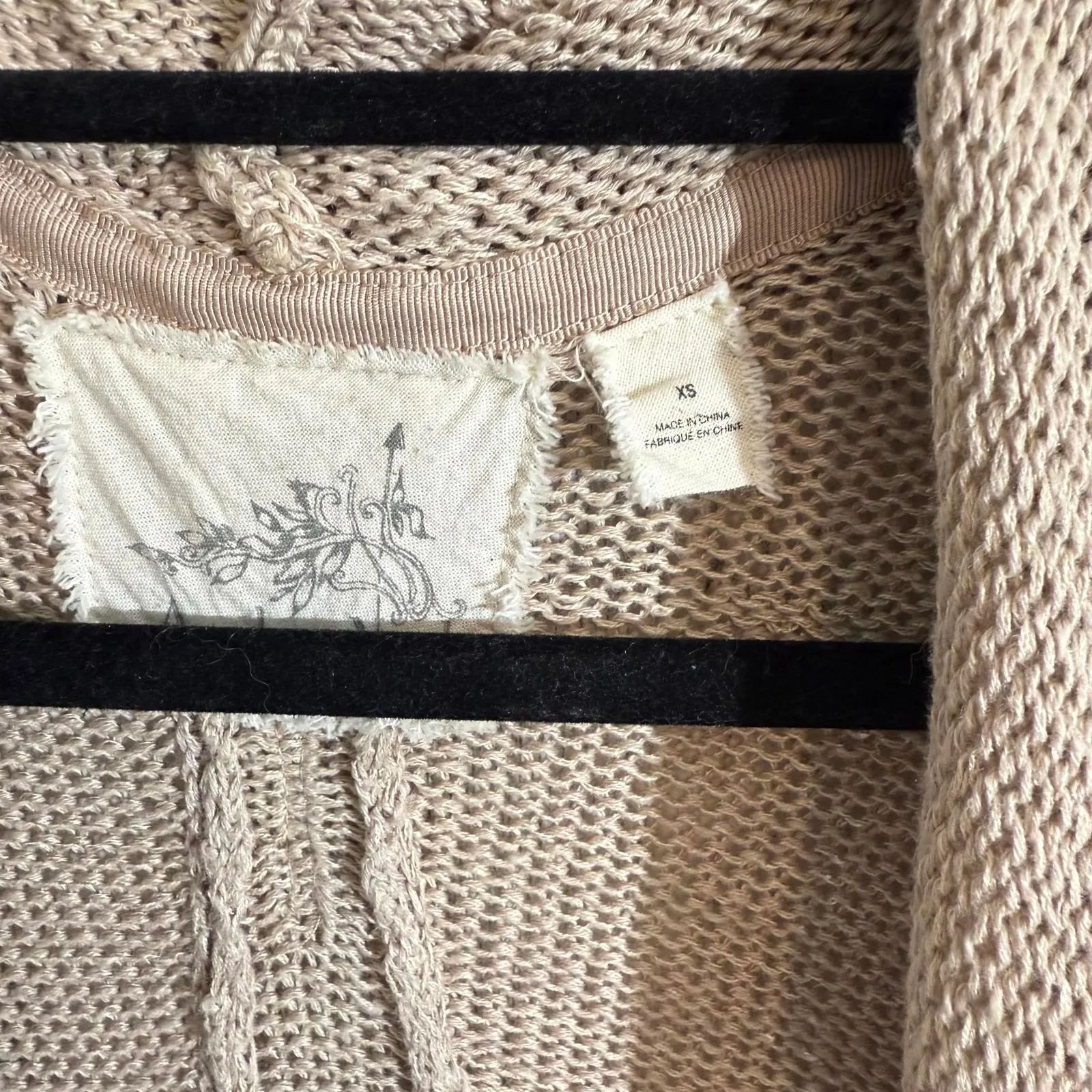 Anthropologie Linen Long Cardigan Angel Of The North Lightweight Beige Women XS - Image 3