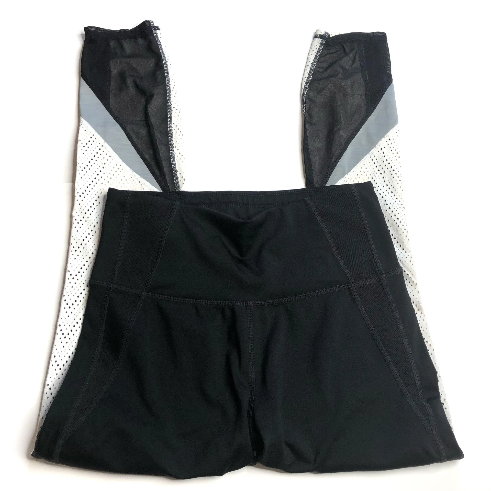 Precision 7/8 Ankle Tight Legging Black White Mesh - Image 2