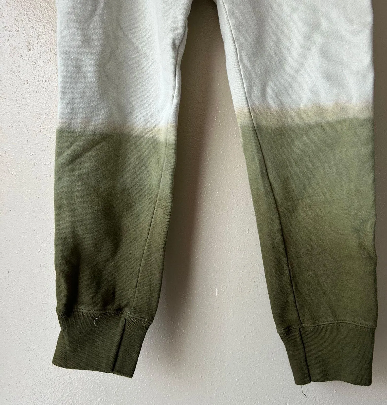Champion White and Olive Green Ombre Sweatpants Size Small - Image 6