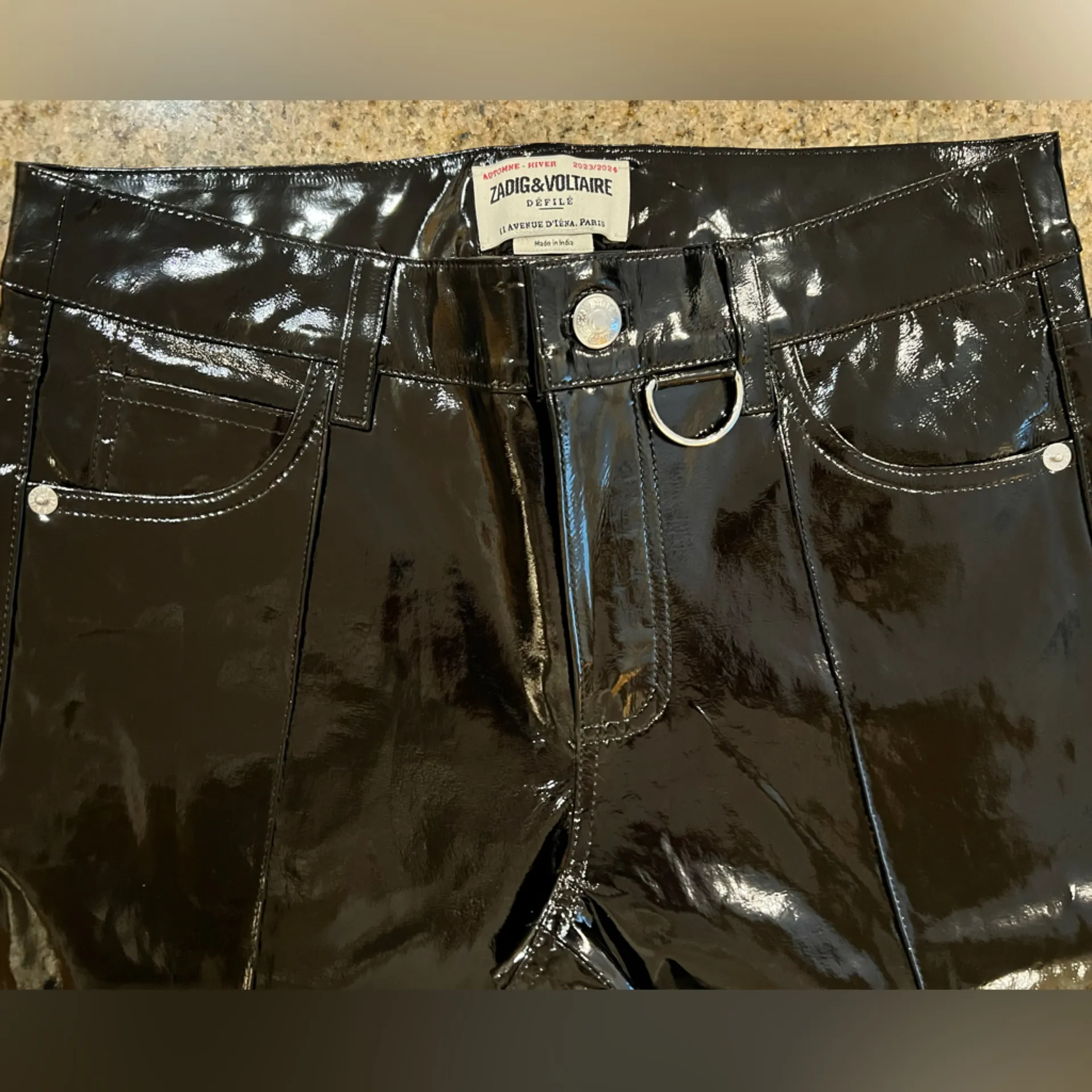 Zadig & Voltaire Défilé Peko Vinyl Lambskin Leather Pants NWT Size 34 FR/2 US - Image 10