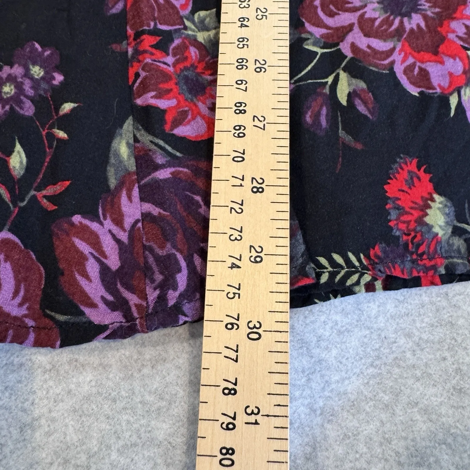 Vintage Y2K White Stag Fairy Vamp Grunge Skirt Womens 14 Black Floral Whimsigoth - Image 11