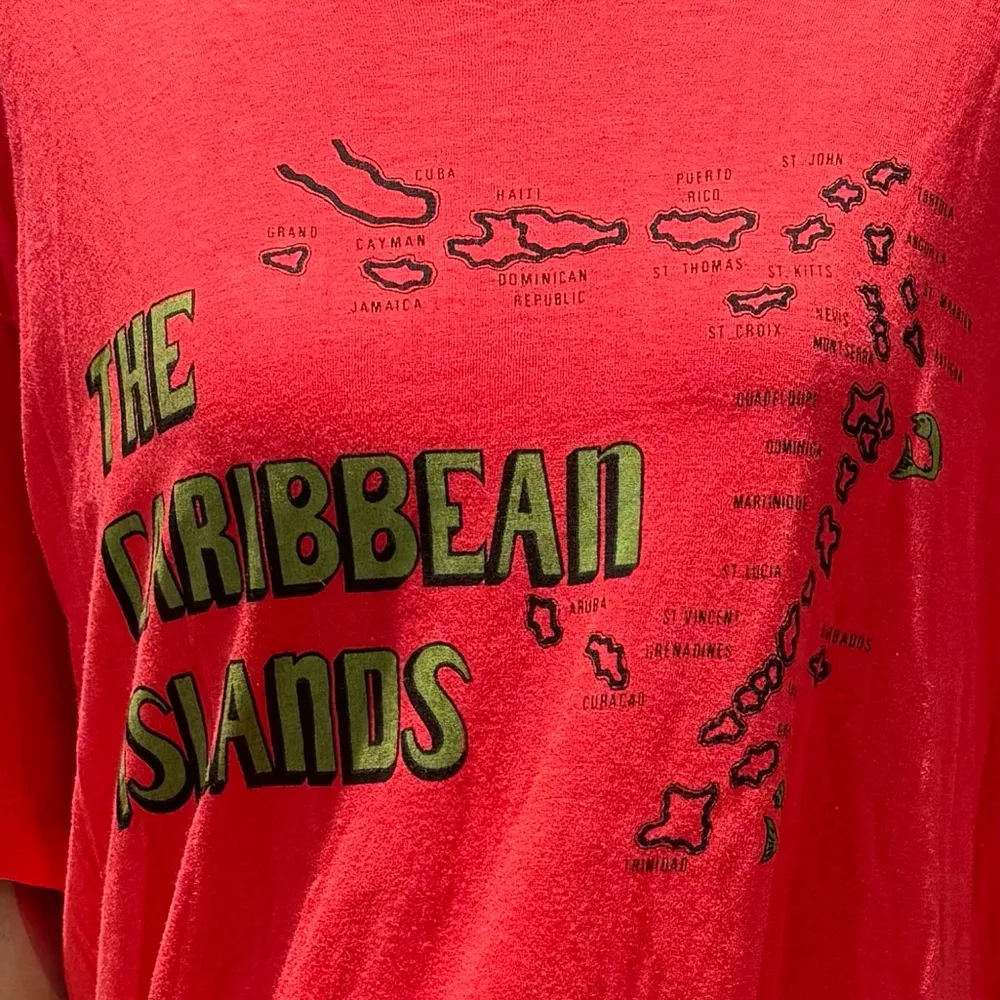 The Caribbean Islands vintage tourist t shirt with labeled countries / L / EUC Size L - Image 12