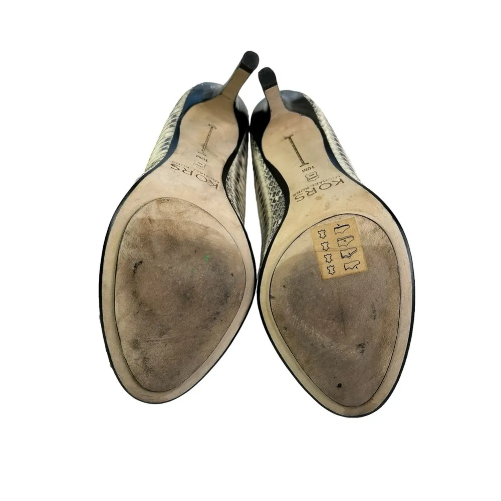 Kors Michael Kors snakeskin heels peep toe Sadie Size 10 - Image 5