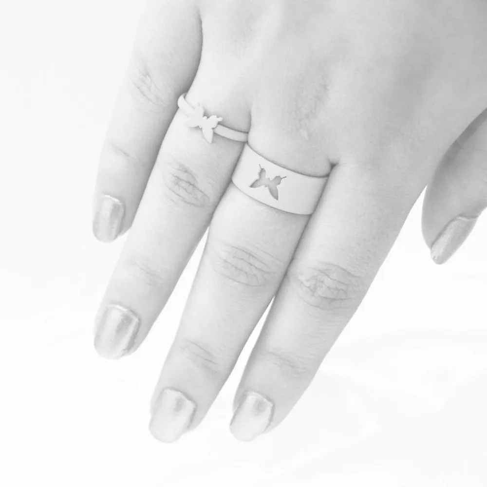 Matching Gold Butterfly Rings - Image 2