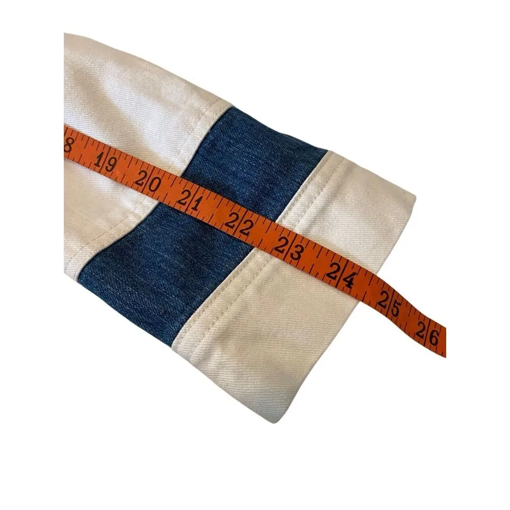 Nwt Montanaco Full Zip White Denim Jean Jacket Double Breasted Spring Fall Size L - Image 15