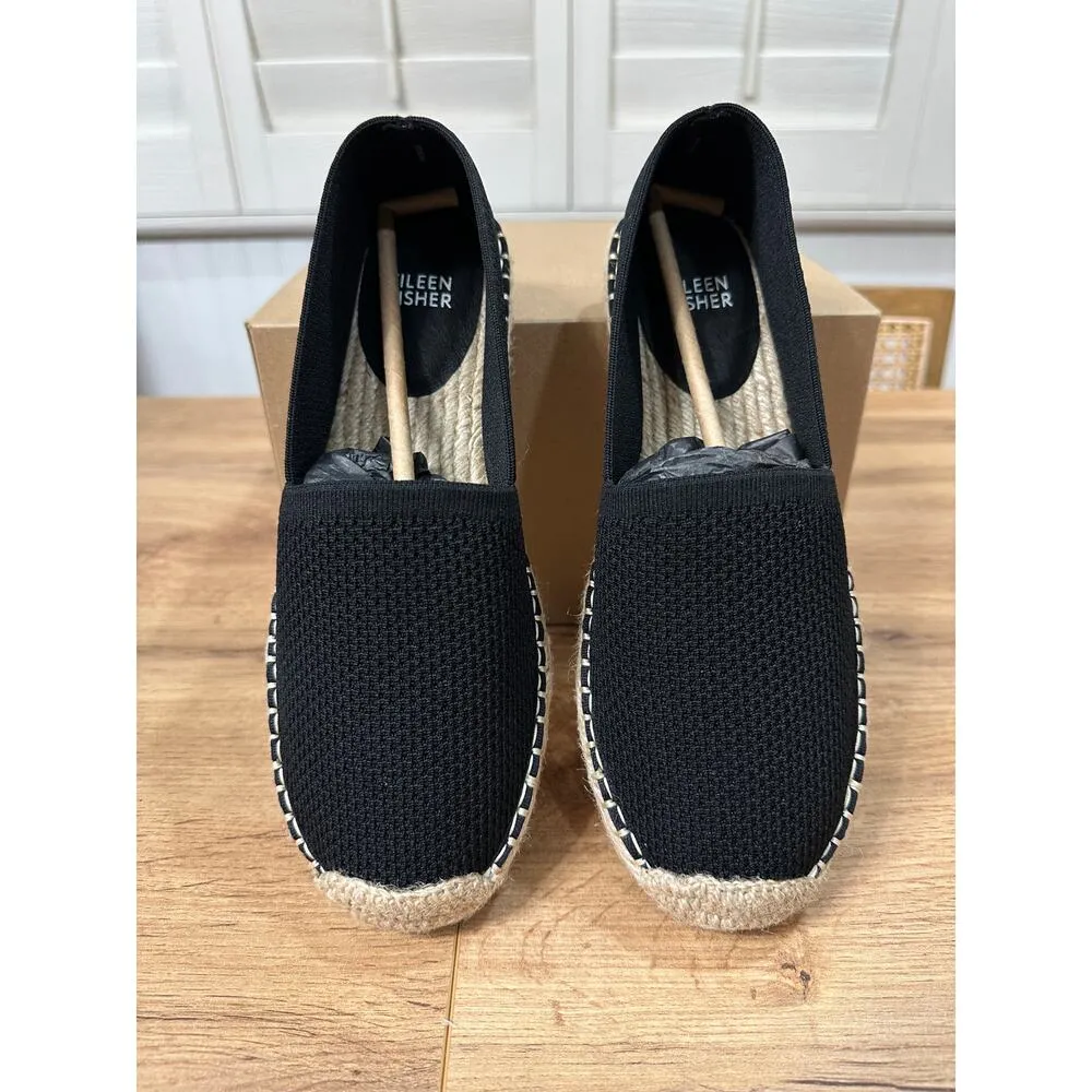 Eileen Fisher Live Knit Espadrille Black Jute Trim Size 8.5 NWOB Casual Summer - Image 8