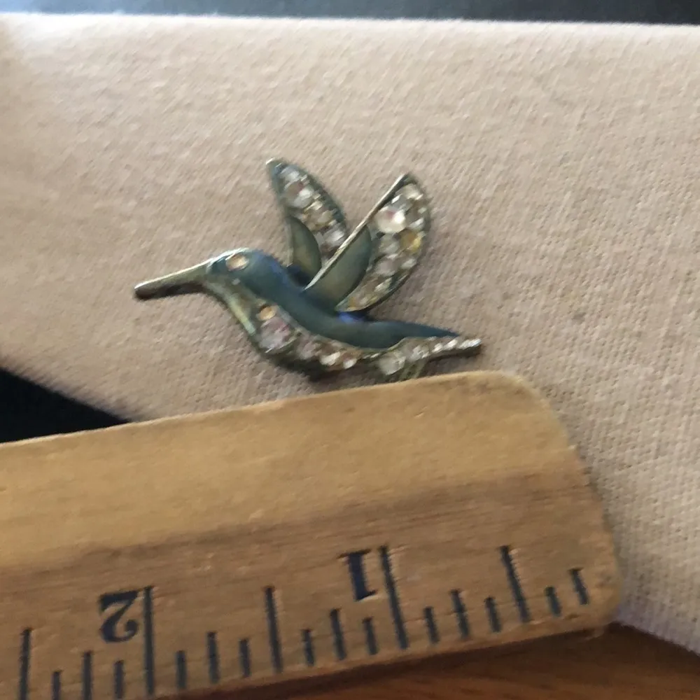Vintage Rhinestone Bird Brooch - Image 3