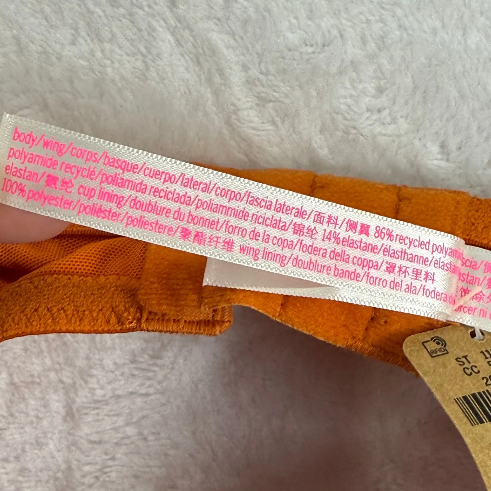 PINK by Victoria's Secret Orange Push Up Bra 42C Underwire Adjustable Straps Size undefined - Image 6