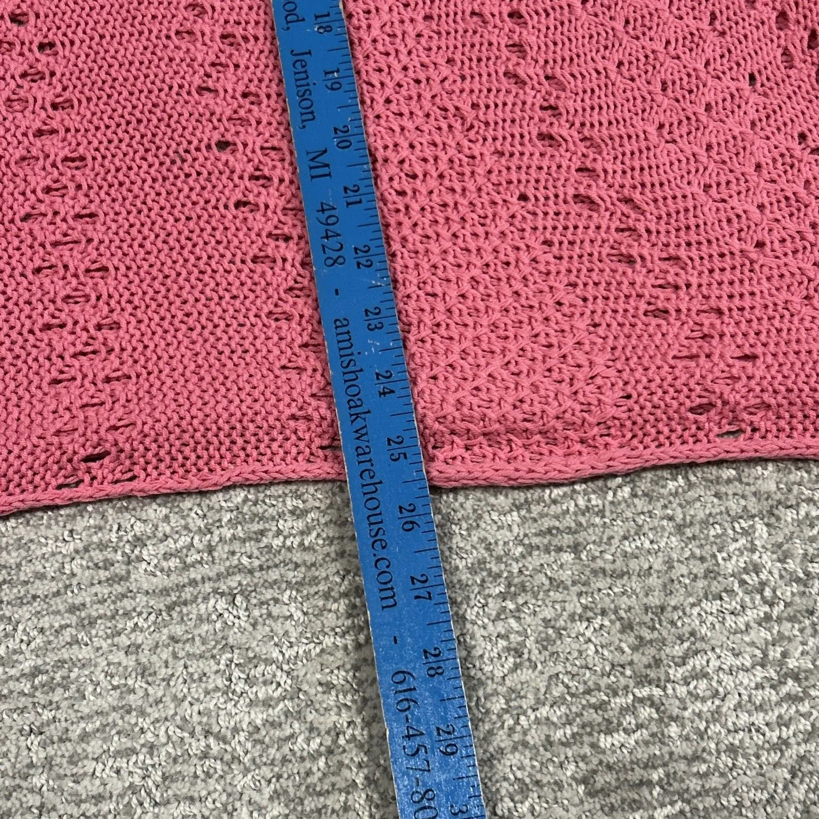 Wooden Ships Knit Summer Sweater Women Medium Large Pink Open crochet Sleeveless - Image 7