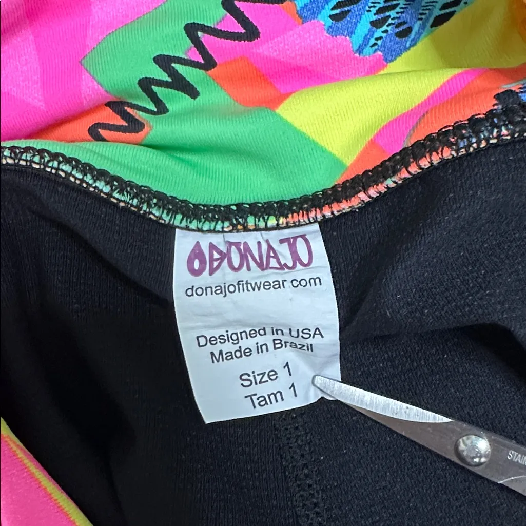 Dona Jo High Rise Tennis Skirt Skort Parrot Rio Multicolor Pink Orange Small - Image 8