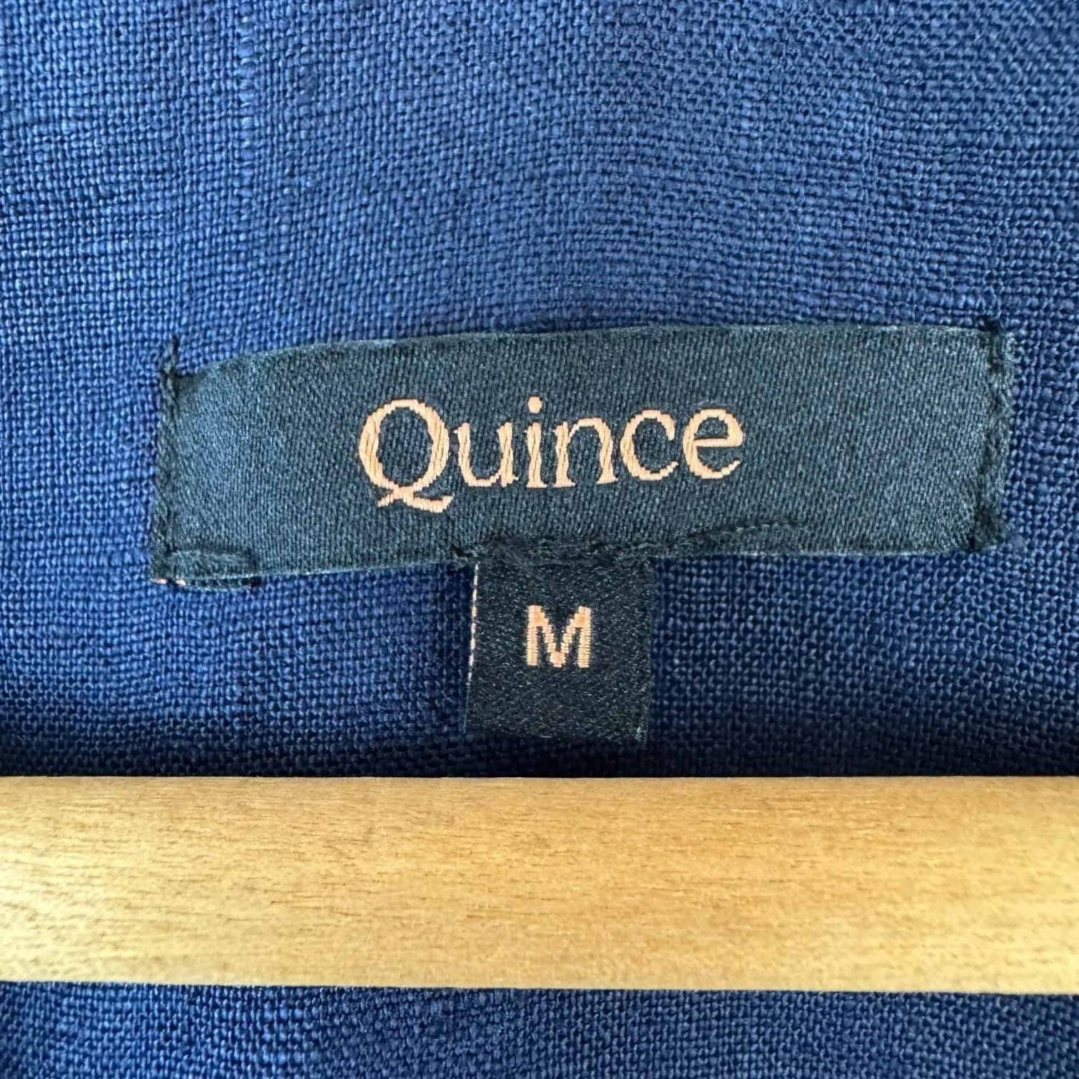 Quince Women's 100% European Linen Button Front Midi Dress Navy‎ Blue Sz Medium - Image 5