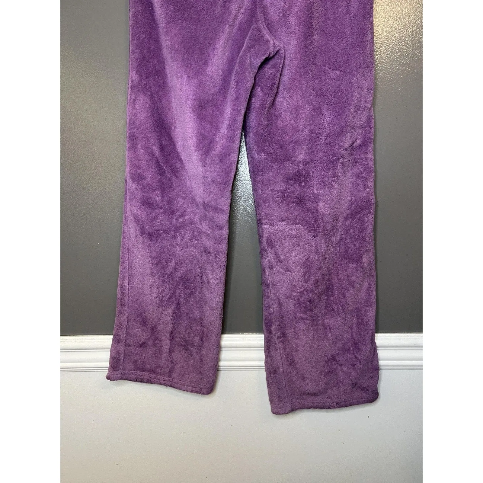 Nautica Pants Womens Small Purple Plush Fleece Lounge Sleep Drawstring Cozy - Image 6