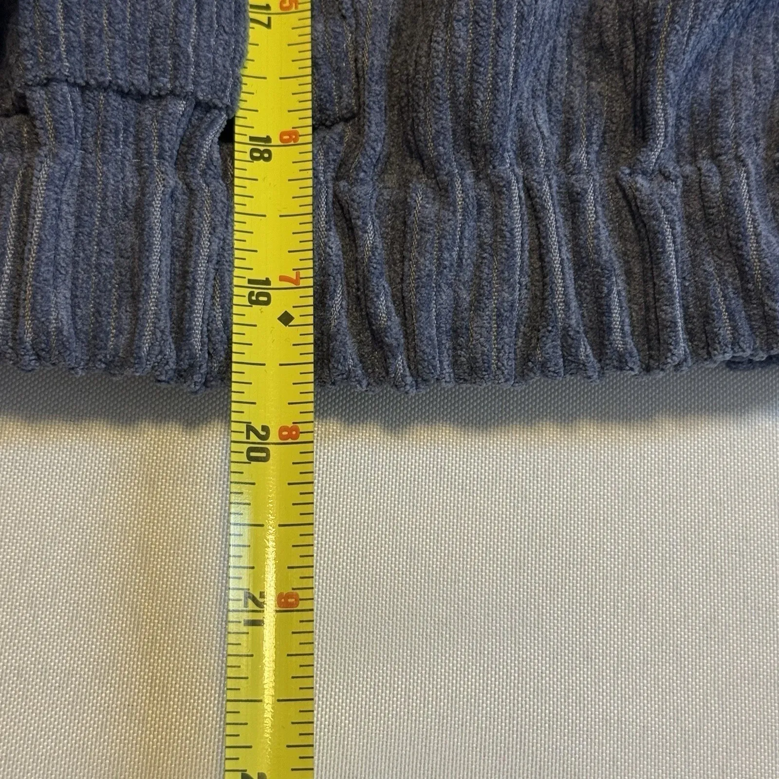 Zaful Ribbed Cropped Blue Corduroy‎ Full Zip Jacket Womens Long Sleeve Coat XL # - Image 6