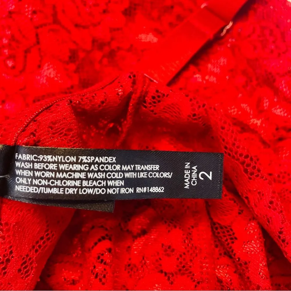 Torrid Simply All Over Lace Romper Sexy Womens Plus Size 2‎ 2X Jester Red NEW - Image 8