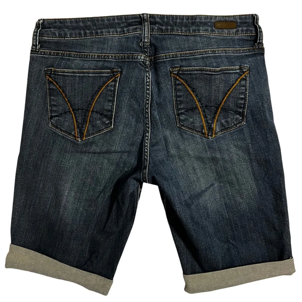 Kut from the Kloth Farrah Baby Bootcut Shorts Sz10 Bermuda Cuffed Stretch Denim - Image 3