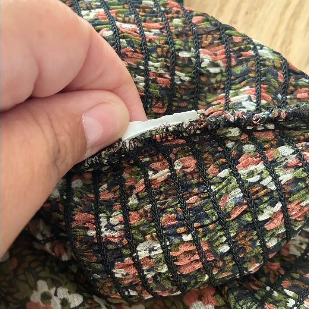 Zara Sheer Beaded Floral Ruffled Top Blouse M - Image 16